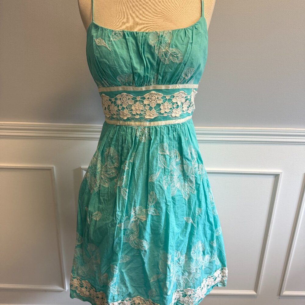 B.Darlin Sun Dress | Turquoise | Strap | Tie Back | Medium